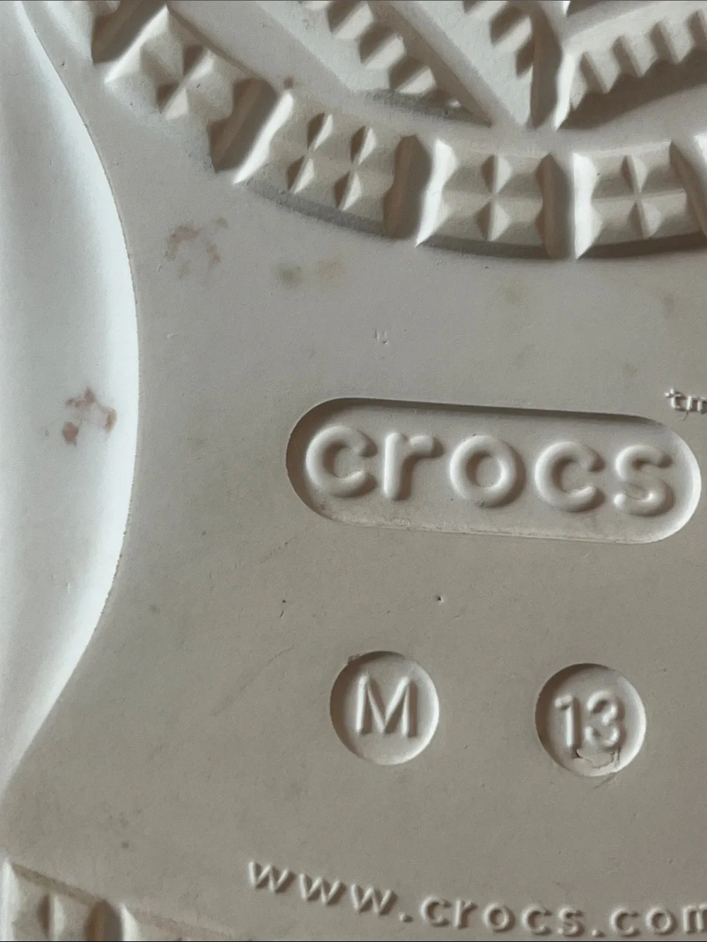 CROCS White Double-Band Slide Sandals Size 13 Men’s Iconic Comfort Excellent
